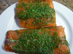 Gravadlax after marination